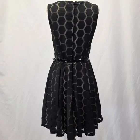 Lily Rose Geometric Black Lace Special Occasion Dress Size Large - Picture 7 of 11